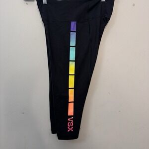 Victoria Secret Sport Pants Womens  Black Rainbow Pride Yoga Knockout Crop M‎